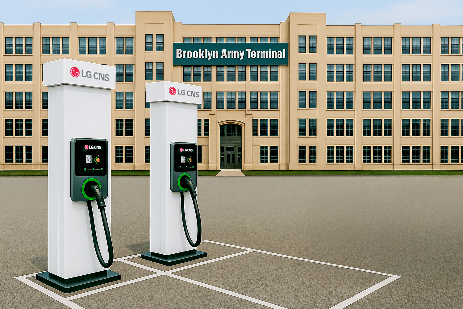 Photo-AI-generated-conceptual-image-of-LG-CNS-EV-chargers-installed-at-the-Brooklyn-Army-Terminal-in-New-York-City.jpg
